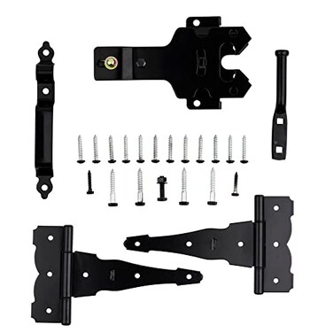 National Hardware N109308 V8422 Deluxe Decorative THinge Gate Kit in Black