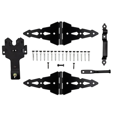 National Hardware N109306 V8420 Deluxe Strap Hinge Gate Kit in Black