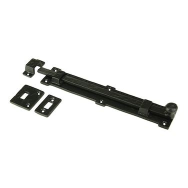 A29 Iron Surface Door Slide Bolt 12 x 2 Inches with 3 Gate Latch Black Powder Coat Finish