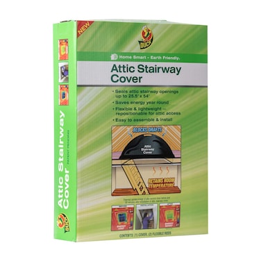 Duck Brand 286209 Stairway Attic Cover Black 9 Sq Ft