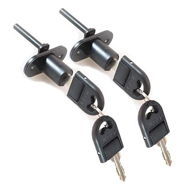 HOWDIA 2 Pcs  Drawer Lock Cabinet Locks with Keys Zinc Alloy Desk Locks File Cabinet Lock for Wardrobe Furniture Locker Showcase with 2 Key 16mm Black