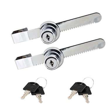 Sissinda Sliding Glass Door Lock Display Case Lock Ratchet Lock with Chrome Finish Security Keyed Alike Showcase Display 2 PC