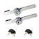 Sissinda Sliding Glass Door Lock Display Case Lock Ratchet Lock with Chrome Finish Security Keyed Alike Showcase Display 2 PC
