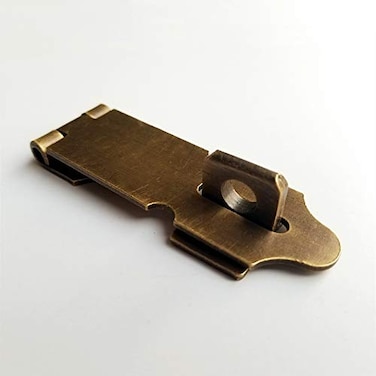 Runningfish Solid Bronze Padlock Hasp Heavy Duty Door Clasp Safety Lock Latch for Antique Modern Furniture Drawers Cabinet Doors 35inch Bronze