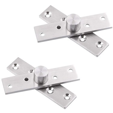 Tiberham 360 Degree Door Pivot Hinge 2Pcs Stainless Steel Rotation Hidden Door Centre Shaft Pivot Hinges Heavy Duty Concealed Rotating Door Hinge with Fixing Screws 3 x 07 Inches