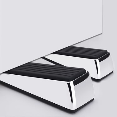 CDBOVID Metal Door Stop Premium Rubber Heavy Door Stopper Wedge Stopper 2Pack Suitable for Door Clearance of 04IN118IN 11mm30mm