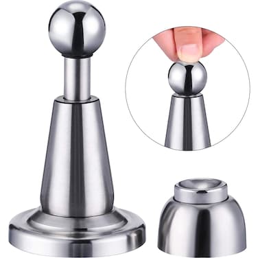 Blulu SoftCatch Magnetic Door Holder Magnetic Doorstops Stainless Steel Wall Mount Door Stop 1