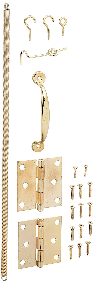 Wright Products VS10BR Brass Plated Screen Door Hardware Set