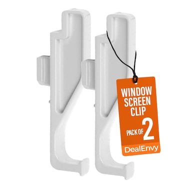 DealEnvy Window Screen Clip Full Screen Latch Insect Screen FingerLatch Compatible with Andersen 200 and 400 Series Double Hung and Gliding Windows from Year 2000 to Present 2 White
