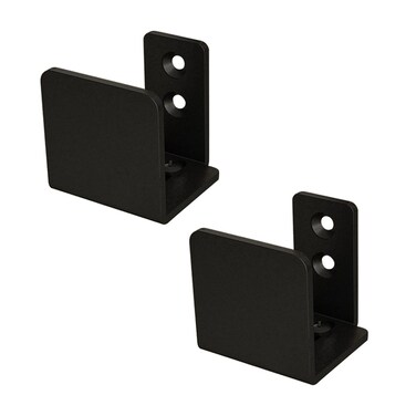 JUBEST Matte Black Floor Guide Wall Mount Sliding Barn Door Hardware Up to 134W 178H Set of 2