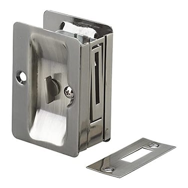 Richelieu Hardware 1701ANPSBC Onward Pocket Door Pull with Privacy Lock 3732 in 82 mm Rectangular Antique Nickel