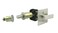 INOX EC1315BD431232D 312 BS TT15 ADA Turn Barn Door Privacy Lock with Square Rose 35 Face Satin Stainless Steel