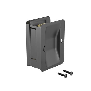 Richelieu Hardware  1700FBPSBC  Pocket Door Pull with Passage Handle  Rectangular  Black Finish
