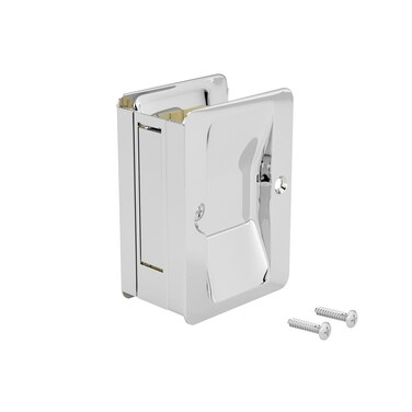 Onward 1700CPSBC Pocket Door Pull with Passage Lock  Rectangular Chrome