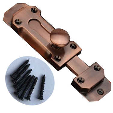 Junrbx Bronze zinc Alloy Solid Bolt Door and Window Door Door Buckle Antique Latch Slide Bolt Latch 4 inches