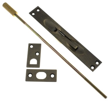 IDH by St Simons IDHBA 11020005 Professional Grade Quality Solid Extension Flush Bolt UL Standard 12 Rod Inch Antique Brass