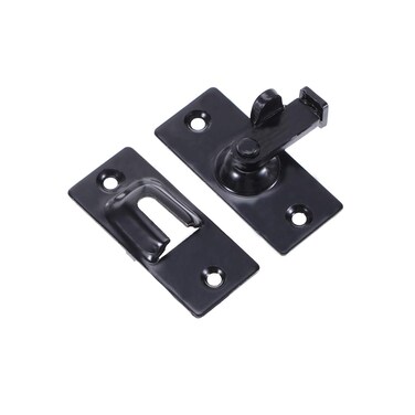 DOITOOL 1Pc 90 Degree Right Angle Door Lock Buckle Security Door Lock BoltStainless Steel Gate Latch for Wooden Fences or Metal Gates Safety Sliding Door Latch BlackSmall Size