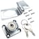 NGe 25Right Angle Rotary Safety Buckle LockSafety Door Clasp Gate Lock Latch 2 Keys and 6 ScrewsTwist Knob Keyed Locking Hasp for Small Doors Cabinets and More