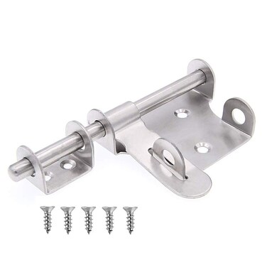dingchi Sliding Bolt Gate Door Latch Lock Slide Bolt Lock 4 Inch Stainless Steel Security Barrel Latch Hasp with Padlock Hole for Fence Interior Door Brushed Finish