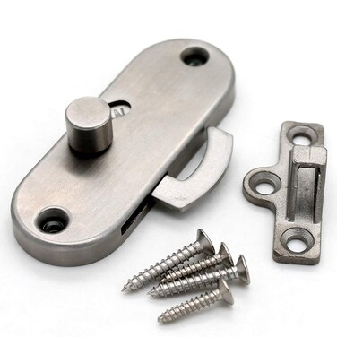 TAO 304 Stainless Steel barn Sliding Door LockSliding barn Door Lock and Latch Bolt Bolt Lock cam Lock90 Degree Moving Door Right Angle Buckle Privacy Latch Lock