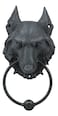 Ebros Gift Full Moon Gothic Chained Wolf Gargoyle Door Knocker Figurine 825Tall Faux Stone Finish With Metal Ball
