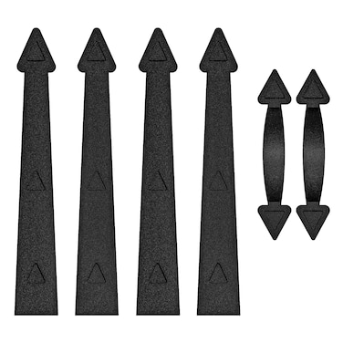 WINSOON Magnetic Garage Door Decorative Hardware Set of 6 Curb Appeal Faux Hinges and Handles Accents Hardware Kit Black