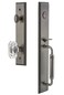Grandeur 848820 Hardware Carre OnePiece Dummy Handleset with C Grip and Baguette Clear Crystal Knob in Antique Pewter