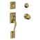 Schlage F62ADDGEO Addison Double Cylinder Handleset with Georgian Interior Kno Antique Brass