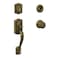 Schlage Camelot Single Cylinder Handleset and Georgian Knob Antique Brass F60 V CAM 609 GEO