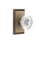 Nostalgic Warehouse 750760 Studio Plate With Crystal Egg  Dart Single Dummy Door Knob Surface Mounted Antique Brass