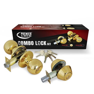 Grip Tight Tools Grip Tight Tools Entry Doorknob Combo Lock Set with Deadbolt  6 Keys Total Black
