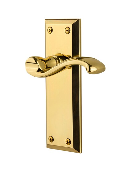Grandeur Fifth Avenue Plate with Portofino Lever Double Dummy Polished Brass