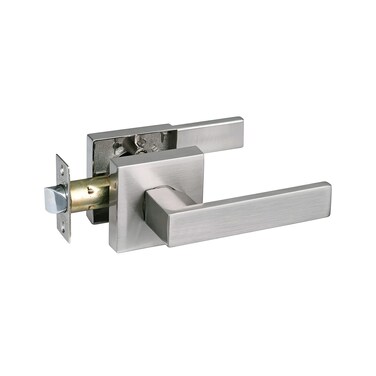 Keyed Entry Lever Lock for Exterior Door and Front Door Heavy Duty Lever Door Lock Handle Satin Nickel Finish HTL01SNCP 1 Pack Silver HTL01SNPS1P