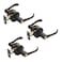 Dynasty Hardware VAI0012P Vail Front Door Entry Lever Lockset Aged Oil Rubbed Bronze  3 Pack  Keyed Alike
