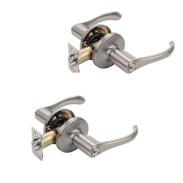 Dynasty Hardware VAI00US15 Vail Front Door Entry Lever Lockset Satin Nickel  2 Pack  Keyed Alike