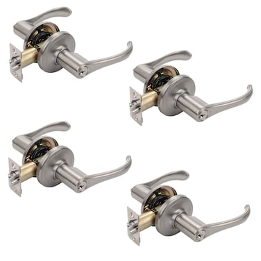 Dynasty Hardware VAI00US15 Vail Front Door Entry Lever Lockset Satin Nickel  4 Pack  Keyed Alike