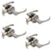 Dynasty Hardware VAI00US15 Vail Front Door Entry Lever Lockset Satin Nickel  4 Pack  Keyed Alike