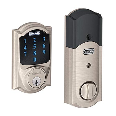 Schlage BE469ZPVCAM619 Satin Nickel Connect Camelot Touchscreen with Builtin Alarm  ZWave