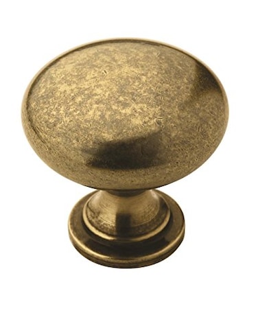 Amerock  Cabinet Knob  Burnished Brass  114 inch 32 mm Diameter  Edona  1 Pack  Drawer Knob  Cabinet Hardware