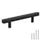 Black Kitchen Cabinet Drawer Pulls and Knobs Square T bar  Peaha PHJ22BK Black Stainless Steel Furniture Hardware Handles for Cabints Doors 7in Length412 in Hole Centers PHLSJ22BK11510Pack