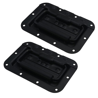 MY MIRONEY Set of 2 Spring Loaded Recessed Pull Handle with Rubber Padding Handles Black