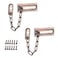 COMOK 2Pcs Defender Security U Chain Door Guard  Door Chain Lock for Door and Home Security Antique Brass Stainless Steel Brushed Nickel Finish