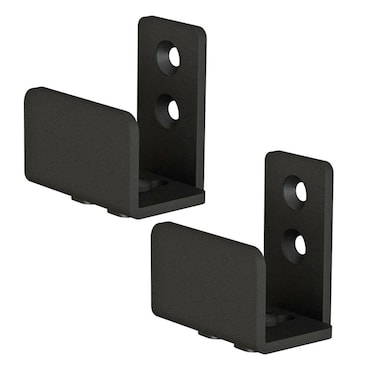 JUBEST Matte Black Floor Guide Wall Mount Sliding Barn Door Hardware Up to 138W 114H Set of 2