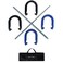 Trademark Innovations Pro Horseshoe Set  Powder Coated Steel with Carry Case