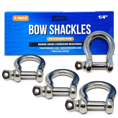 Premium Stainless Steel D Ring Shackles 12 inch 38 516 or 14 Mini Small Bow Shackle or Clevis Anchor Shackle Marine Grade Boat Sailboat Chain Shackel U Bolt Rigging Clasp
