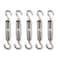 Flomore M6 Turnbuckle 304 Stainless Steel Turnbuckle Hook and Hook Turnbuckle Wire Rope Tension Pack of 5