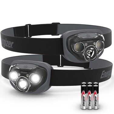 Energizer LED Headlamp PRO 2Pack IPX4 Water Resistant Headlamps HighPerformance Head Light for Outdoors Camping Running Storm Survival LED Light for Emergencies Batteries Included