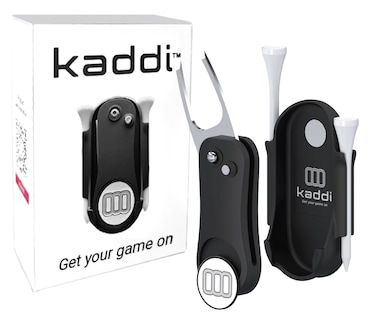 theKADDI MultiFunction Golf Accessories Tool  Magnetic Golf Ball Marker Fast Action Switchblade Divot Repair Tool Golf Tee Holder  Glove Holder Belt Clip for Convenient Access Anytime Patented