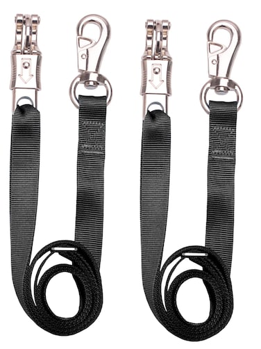 Loaged Adjustable Nylon Cross Tie 2 Pack with Panic Snap and Bull Snap  Adjusts from 445 to 783 Black