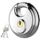 Puroma Keyed Padlock Stainless Steel Discus Locker Lock Heavy Duty Locks with 3 Keys Waterproof Outdoors Gate Storage Unit Lock with 38 Inch Shackle for Warehouse Gym Storage Locker 1 Pack